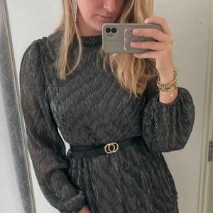 Silver ruffle dress